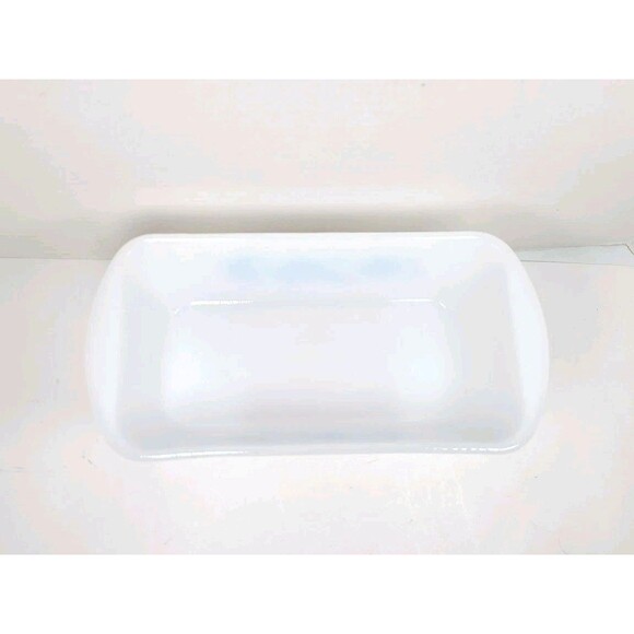 Vintage Glasbake Blue /teal/ turquoise Thistle Milk Glass Loaf Pan J-522 - Picture 3 of 7